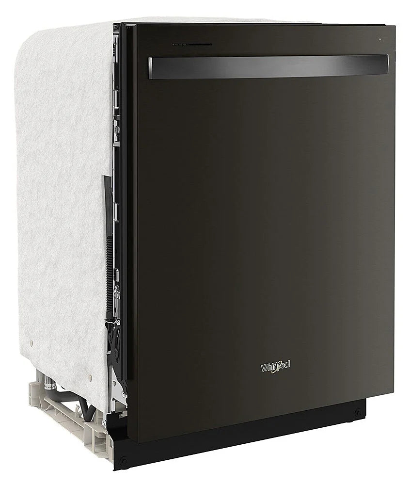 Whirlpool - 24 Top Control Built-In Dishwasher with Stainless Steel Tub, Large Capacity & 3rd Rack, 47 dBA - Black stainless steel