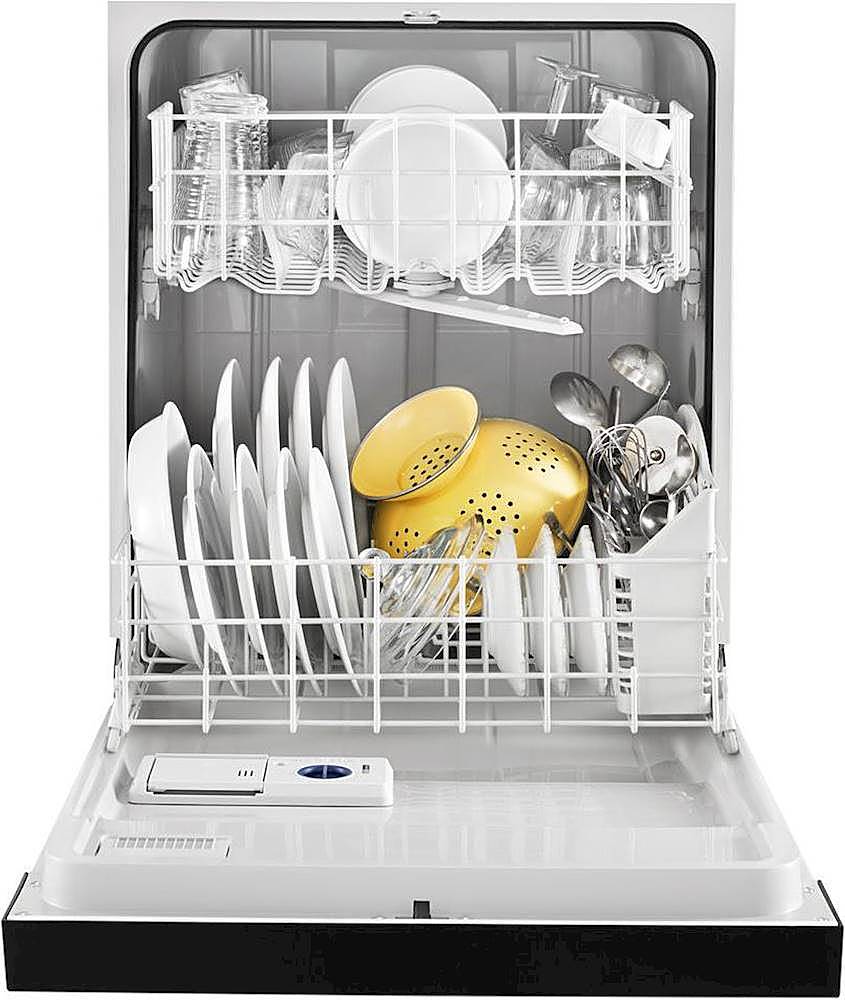 Whirlpool - 24 Front Control Built-In Dishwasher with 1-Hour Wash Cycle, 55dBA - Black