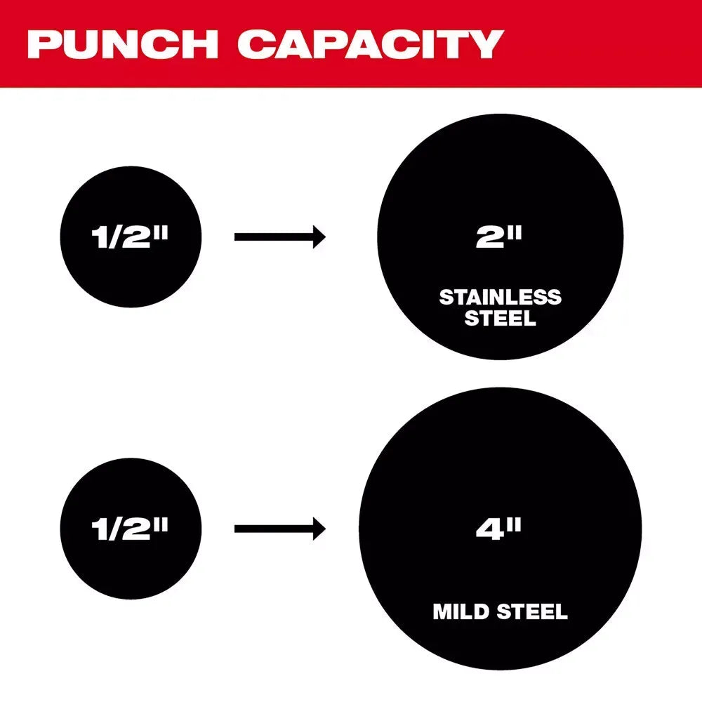 Milwaukee 2677-21 M18 18V FORCE LOGIC 6T Knockout Tool Kit w/ 1/2 - 4 Capacity