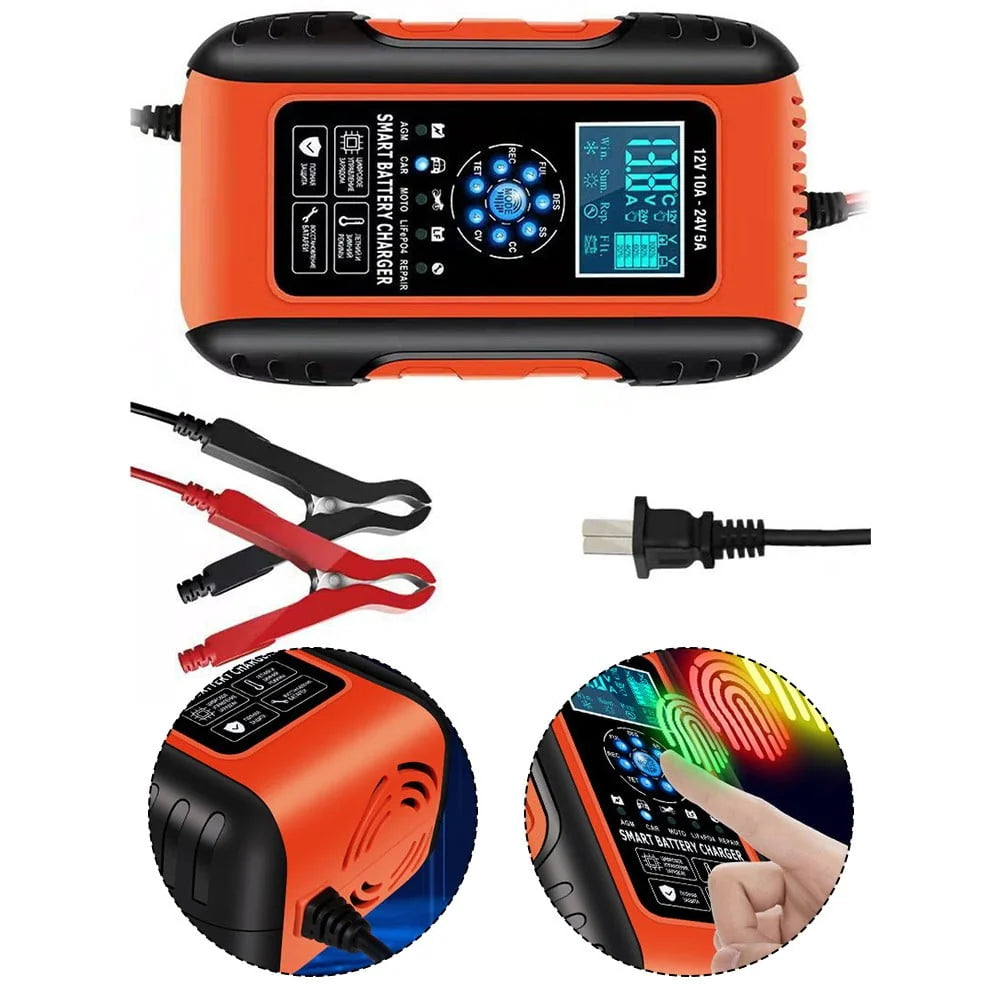 12/24V Car Automatic Battery Charger AGM GEL Intelligent Pulse Repair Starter