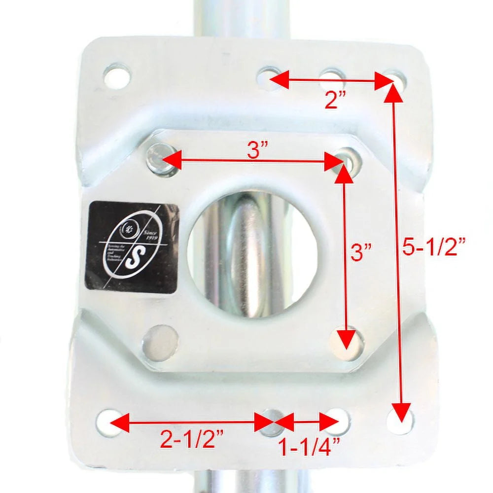 1,200 lbs. capacity RAM sidewind bolt-on swivel trailer jack zinc coated with 6 caster.