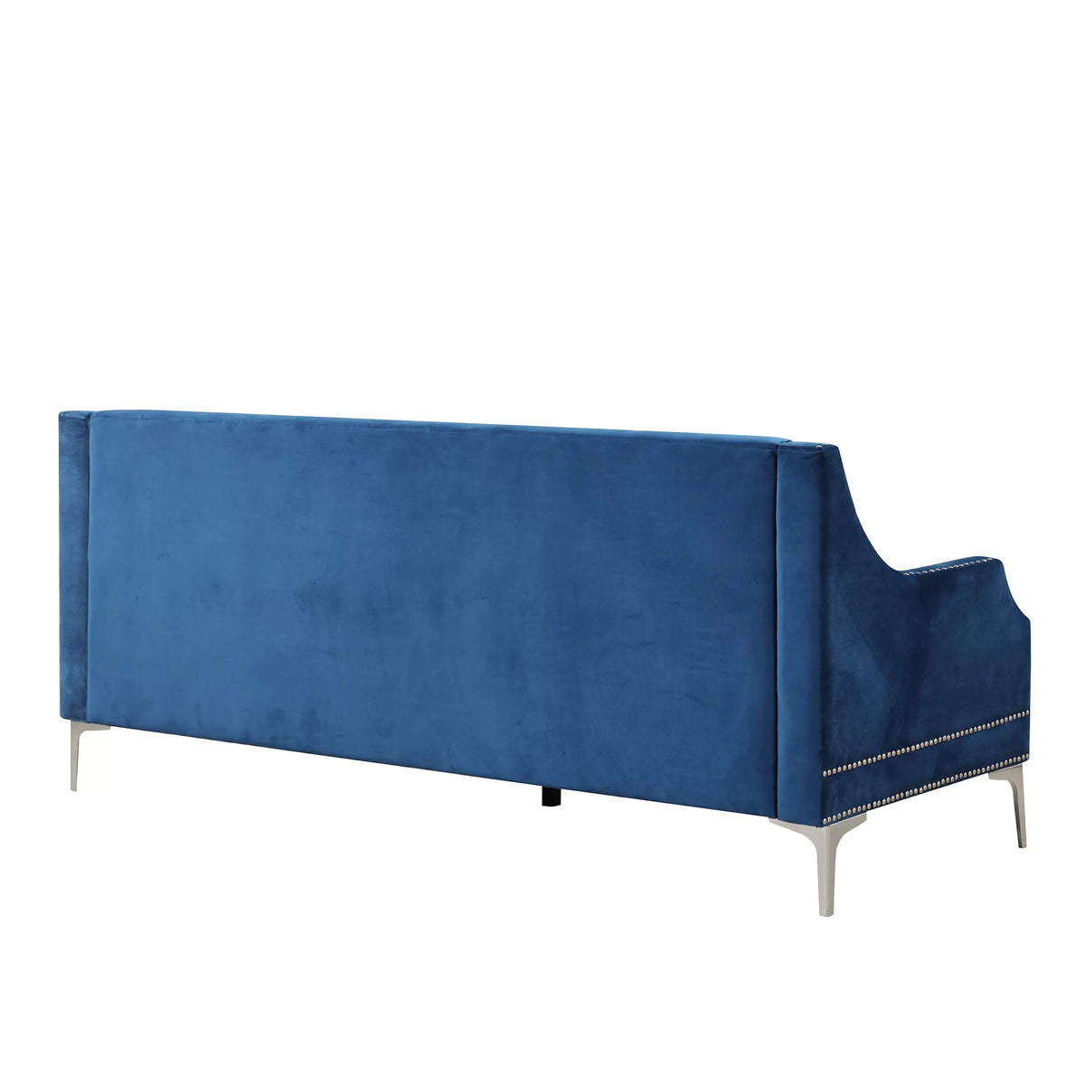 78 Modern Sofa Dutch Plush Upholstered Sofa with Metal Legs, Button Tufted Back Blue