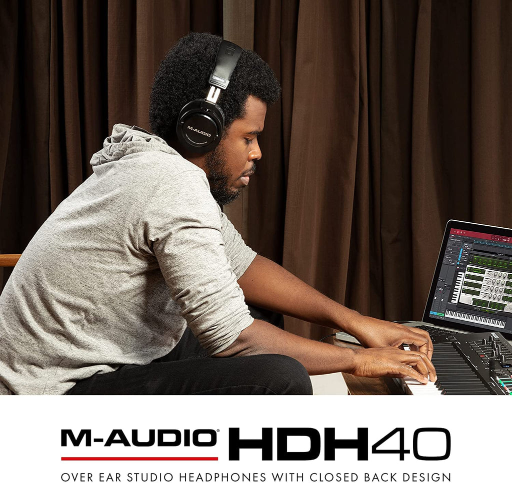 AKAI Professional MPK Mini White MK3 and M-Audio HDH40-25-Key USB MIDI Keyboard Controller with Beat Pads, Studio Headphones and Software Suite