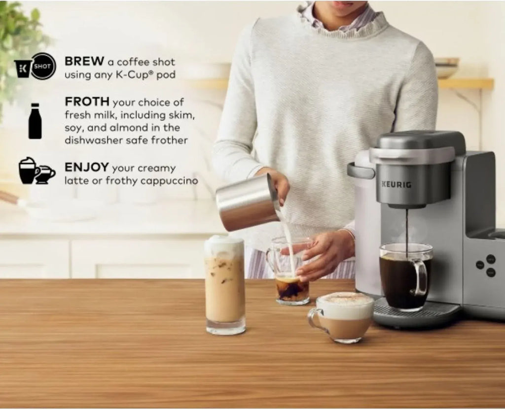Keurig K-Cafe Special Edition Single Serve K-Cup Pod Coffee, Latte and Cappuccino Maker, Comes with Dishwasher Safe Milk Frother, Nickel