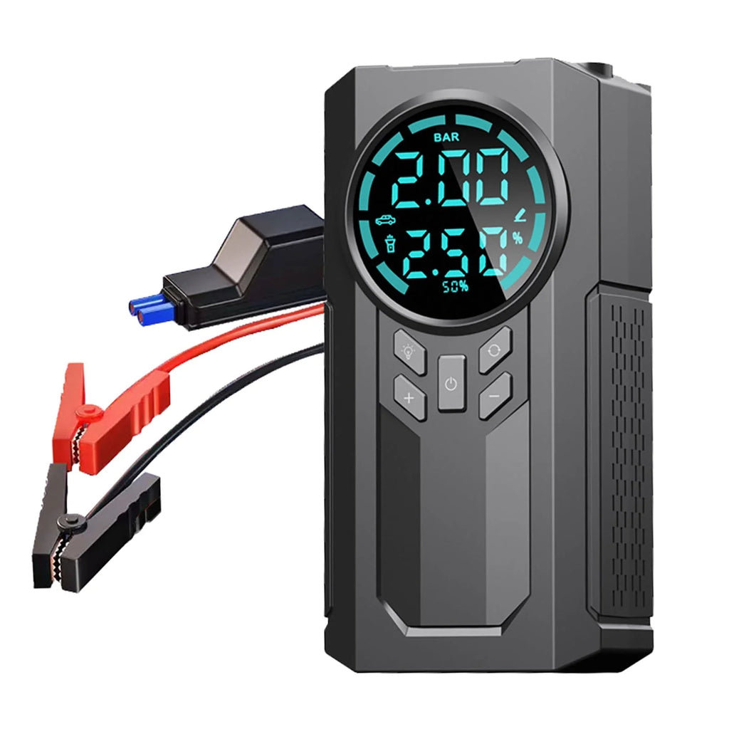 Ozmmyan Car Inflator Battery Jump 2-in-1 1000A Emergency Start Power Supply 12V Battery Pack Battery Booster Jump Box Portable Charger Jumper Cables LED Display Screen Car Accessories Clearance