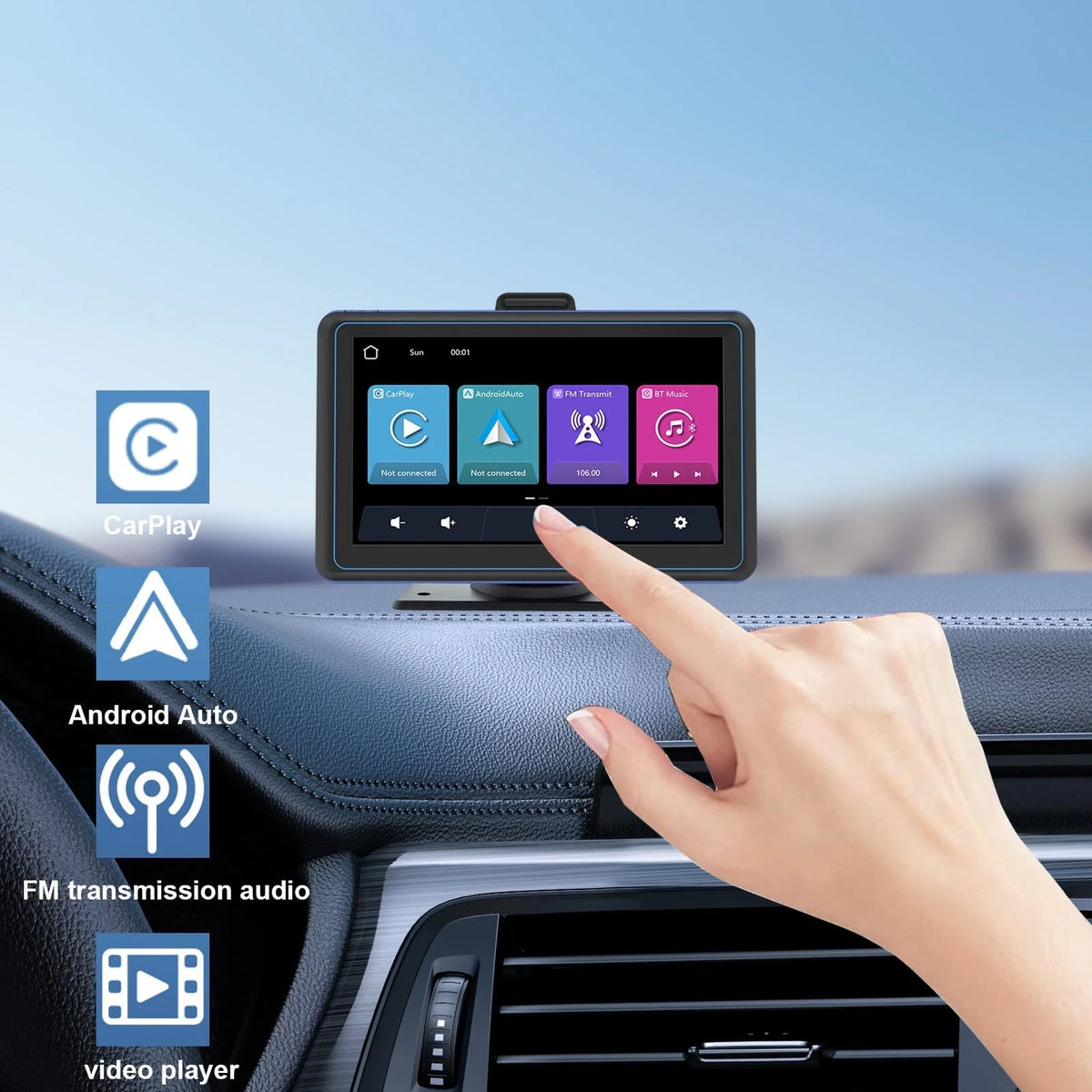 EOnmo Motor Vehicles On Clearance 7-Inch Wireless Portable Screen Car Navigation Intelligent Bluetooth Reverse Rear View Car Mp5 Player