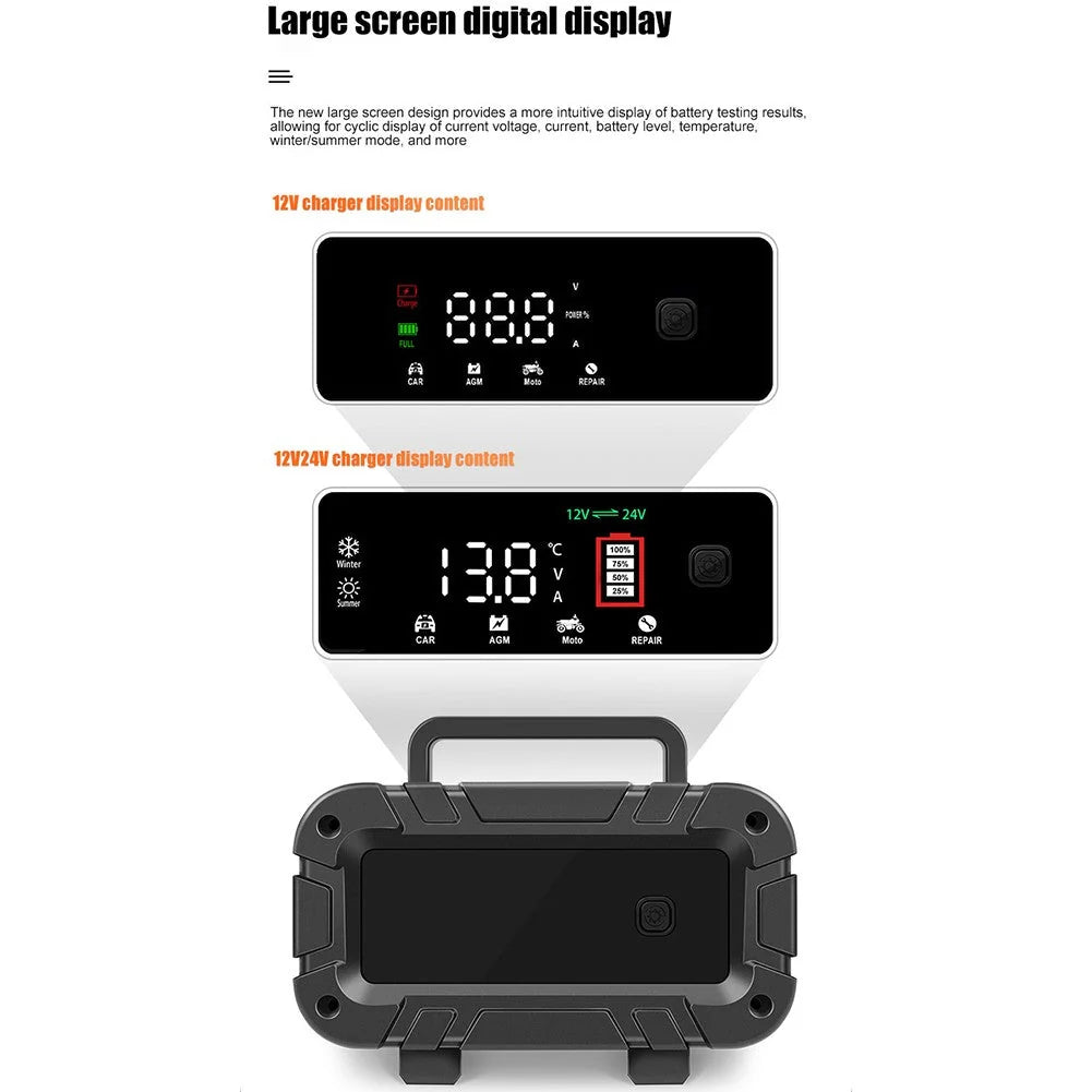Car and Motorcycle Battery Charger 12V/6A Intelligent Pulse Repair Charger