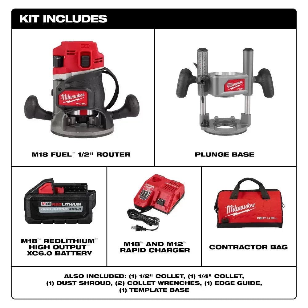 Milwaukee 2838-21 M18 FUEL 18V 1/2 Cordless Lithium-Ion Router Kit, BLACK FRIDAY PRE-SALE ONLY $35.99 AND 2 ADDITIONAL 5.0AH BATTERIES FOR THE FIRST 100 CUSTOMERS
