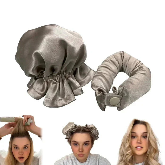 Heatless Hair Rollers with Satin Covers and Adjustable Buckles