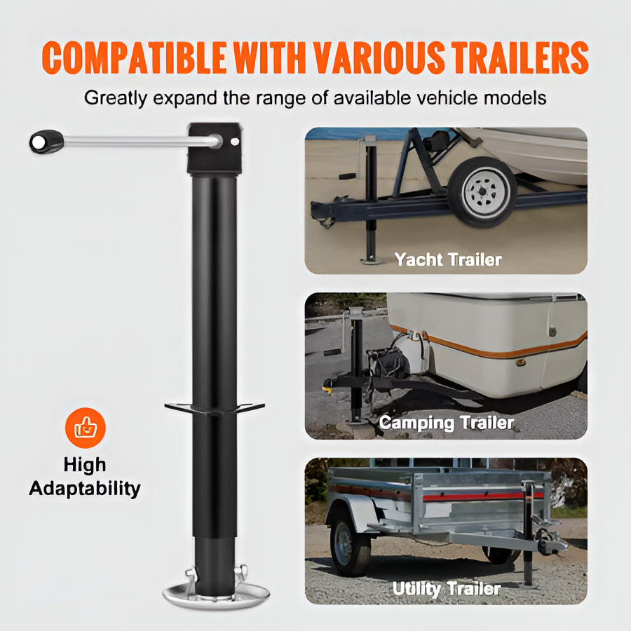 A Frame Trailer Jack with Drop Leg Extension and 5000 lb Capacity