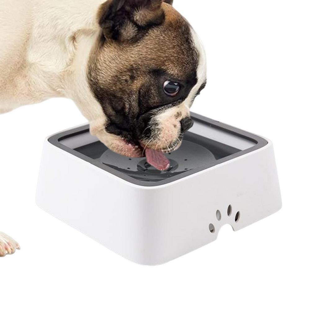 Dog Water Bowl with Floating Disk Control and Non-Slip Base, 1.5  Liter