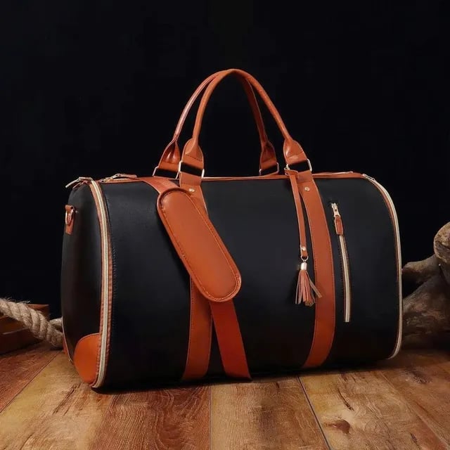 Foldable Carry On Travel Bag with Garment Hanging Zone and Rolling  Wheels