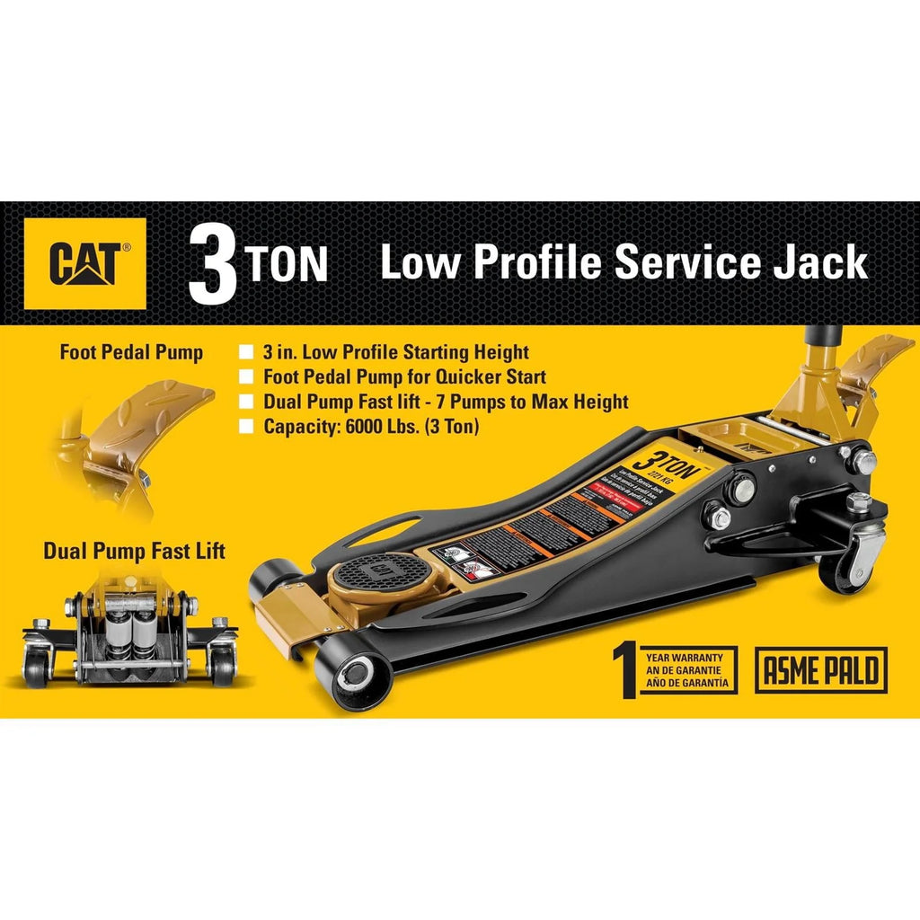 Cat 224109 Garage Floor Service Jack, Low Profile, 3 Ton