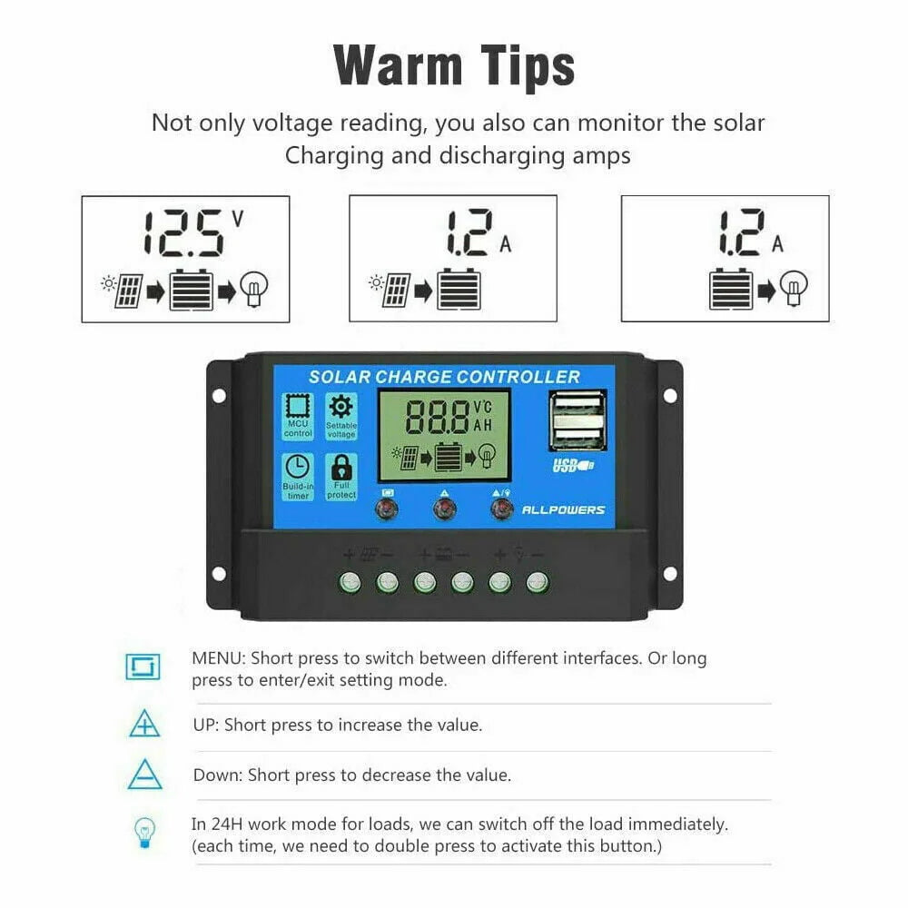 Xhy Solar Panel Kit 400W with Controller and Power Inverter Battery Charger Maintainer for Boat Car RV Motorcycle Marine Automotive