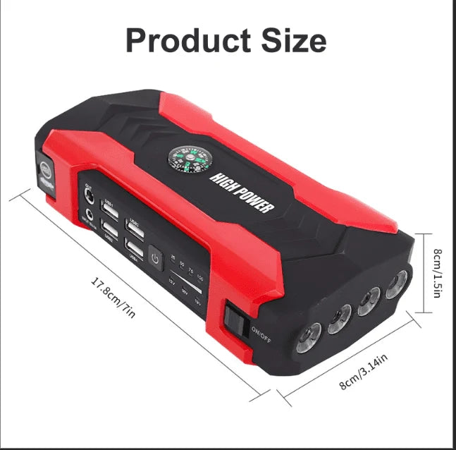 Car Jump Starter, 99800mAh Portable Charger Power Bank with LED Flash Light