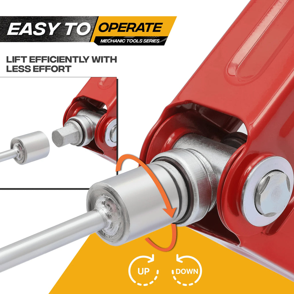 Magshion Set of 4 Heavy Duty Scissor Jack, 2.5 Ton 5000lbs Car Jack Tire Repair Tools Kit, RV Trailer Stabilizer Leveling Scissor Jacks with Handle, Red