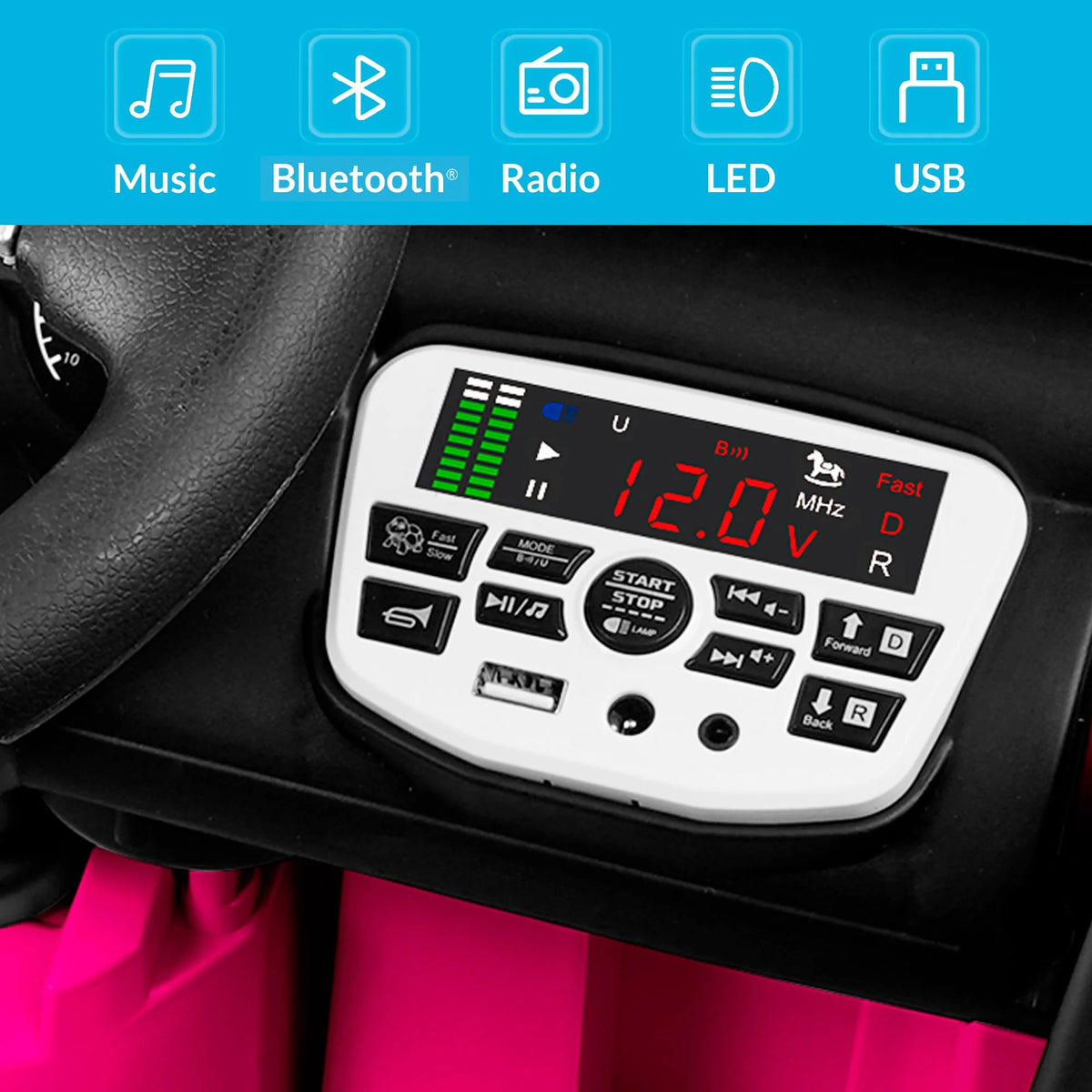 Kidzone Battery Powered Electric Bluetooth