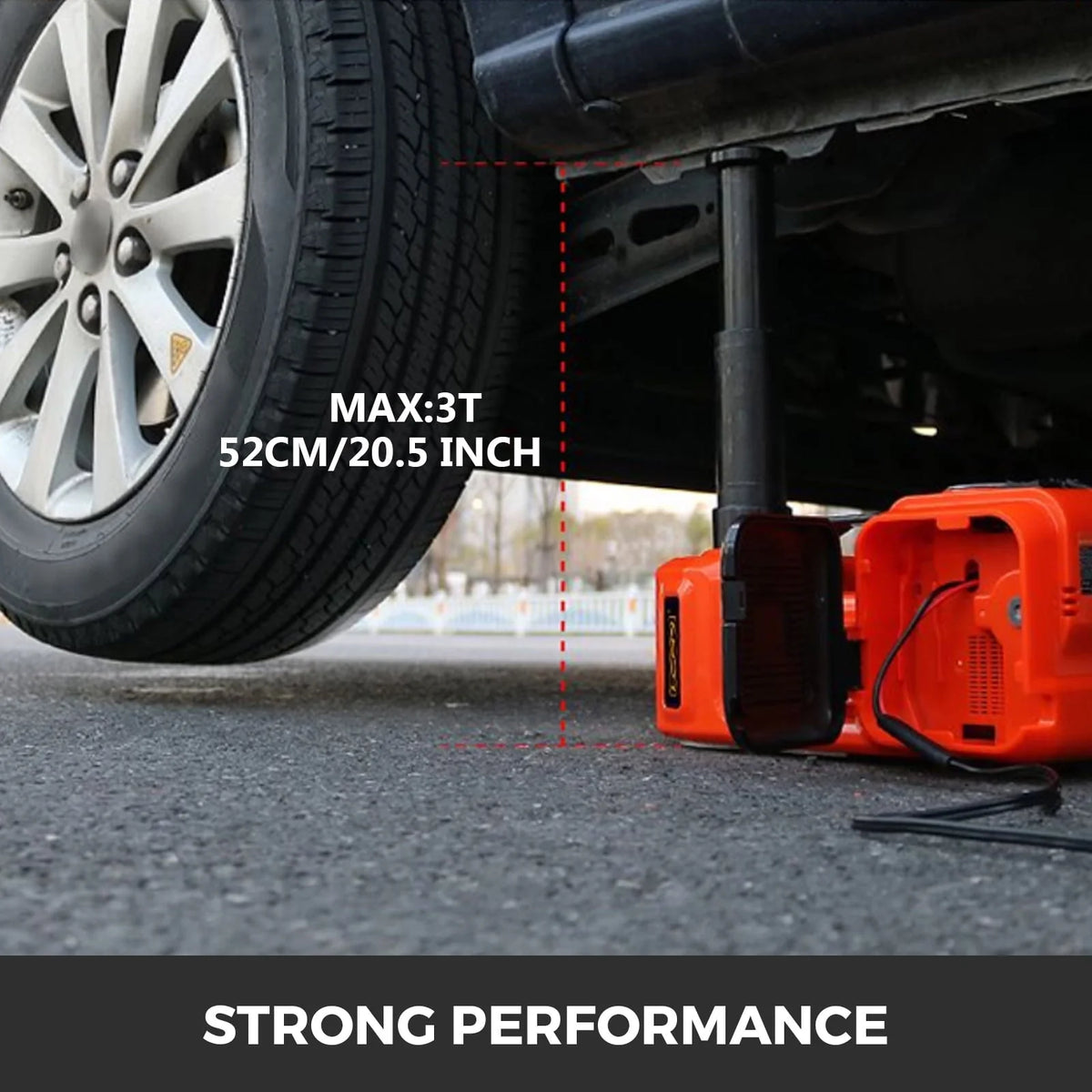 BENTISM Electric Car Jack 3 Ton Floor Jack Lift 12V W/Impact Wrench & Tire Inflator Pump