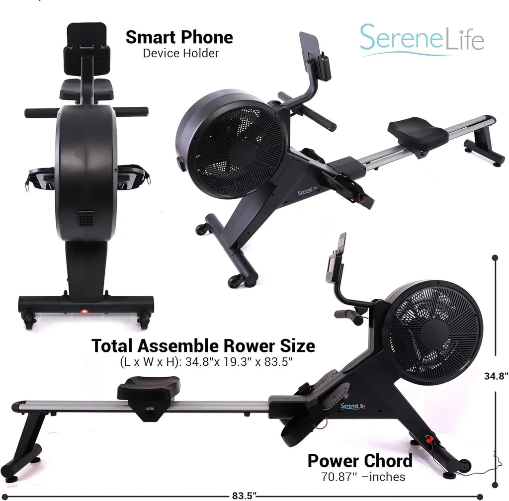 Smart Rowing Machine-Home Machine with Smartphone Fitness Monitoring App, Magnetic Row Machine for Gym or Home Use, 16 Levels Resistance