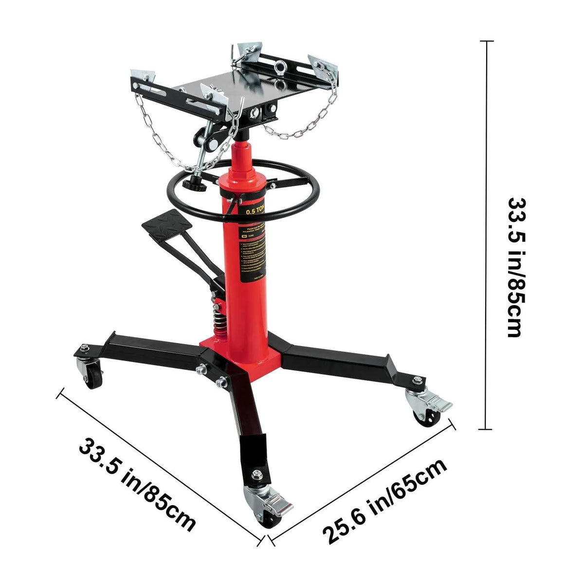 BENTISM Transmission Jack 1100 lbs 2-Stage Hydraulic High Lift Vertical Telescopic,Red