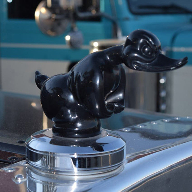 Duck Radiator Emblem with Chrome Plating and Pin Mounting, 6x4  Inches