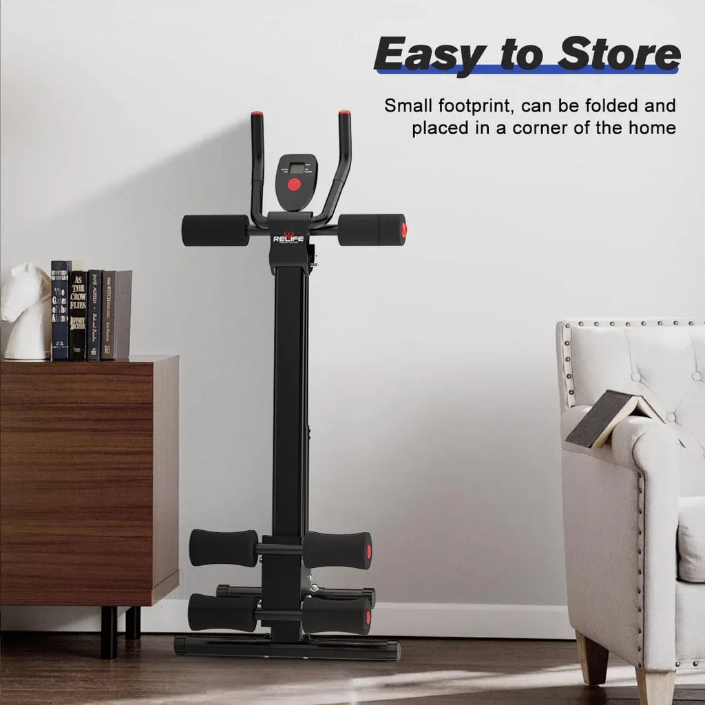 Workout Machine Abdominal Trainer Foldable Ab Cruncher Strength Training Equipment for Home Gym 440 LBS