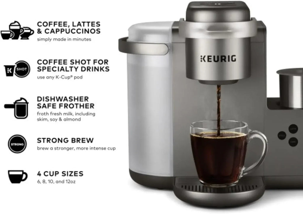 Keurig K-Cafe Special Edition Single Serve K-Cup Pod Coffee, Latte and Cappuccino Maker, Comes with Dishwasher Safe Milk Frother, Nickel