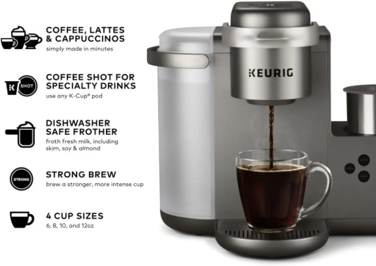 Keurig K-Cafe Special Edition Single Serve K-Cup Pod Coffee, Latte and Cappuccino Maker, Comes with Dishwasher Safe Milk Frother, Nickel