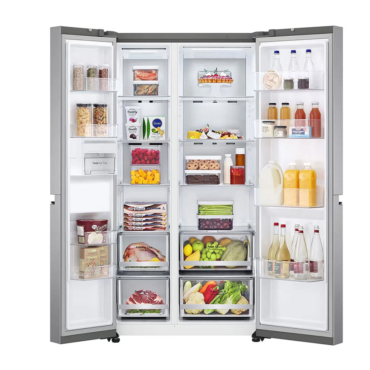 24.5 Cu. Ft. Side-by-Side Refrigerator Inverter with Convenient Interior