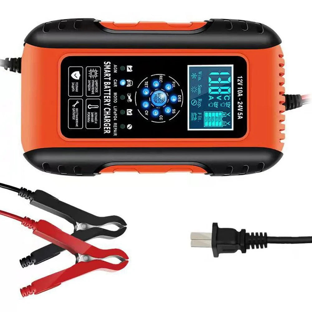 12/24V Car Automatic Battery Charger AGM GEL Intelligent Pulse Repair Starter