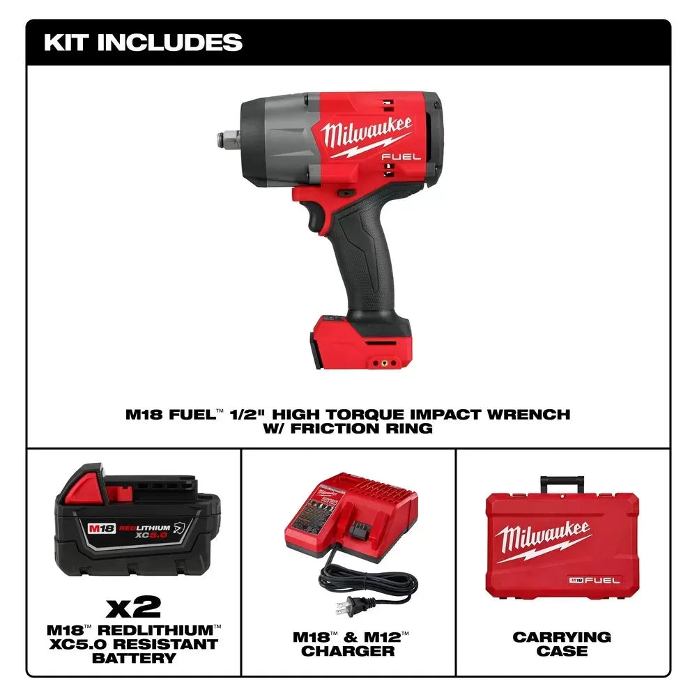 Milwaukee Pre-Sale 2967-22 M18 FUEL 18V 1/2 High Torque Impact Wrench Friction Ring Kit