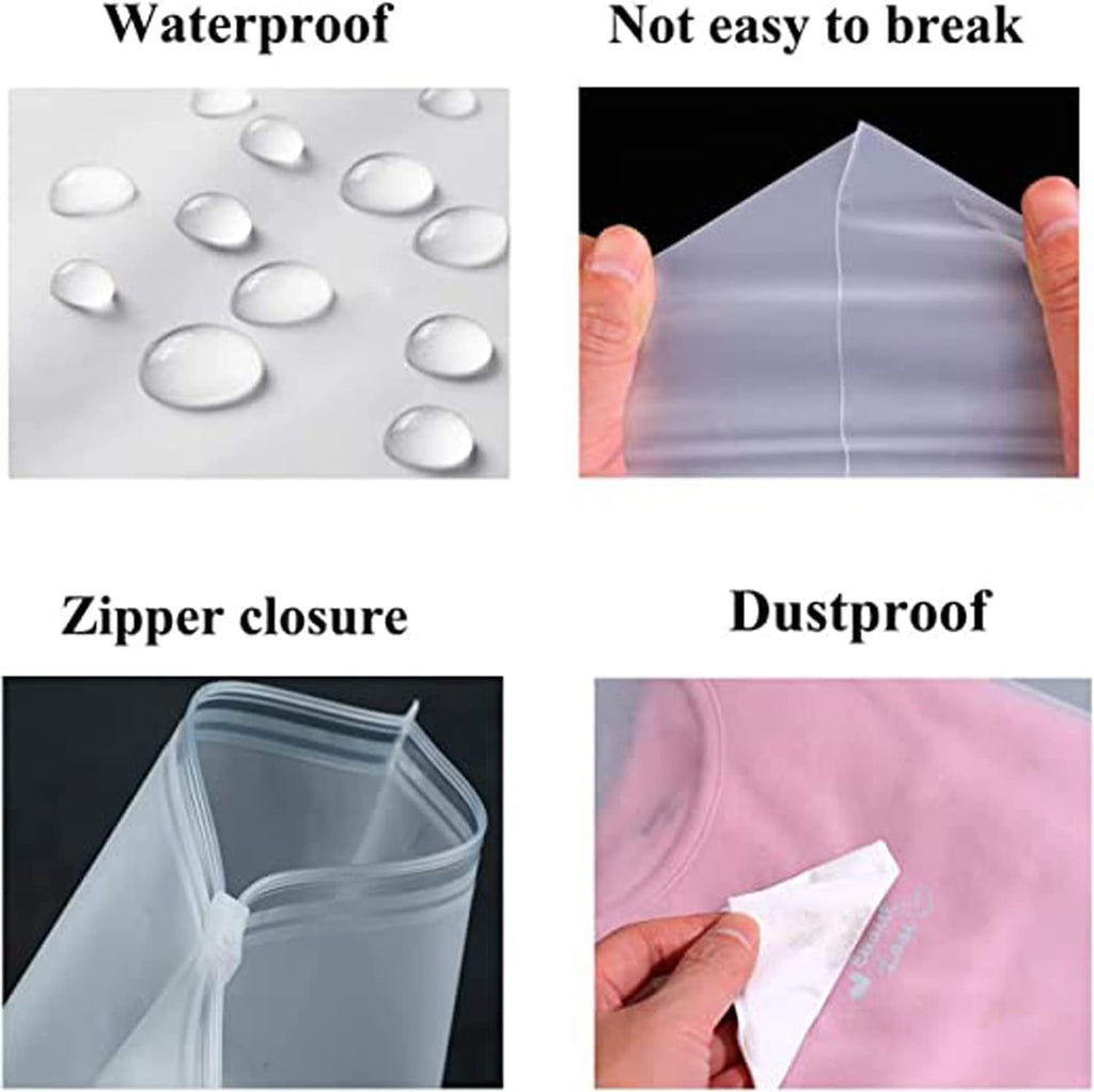 Frosted Zip Storage Bags with Slide Closure and Ventilation Holes, 20-Pack
