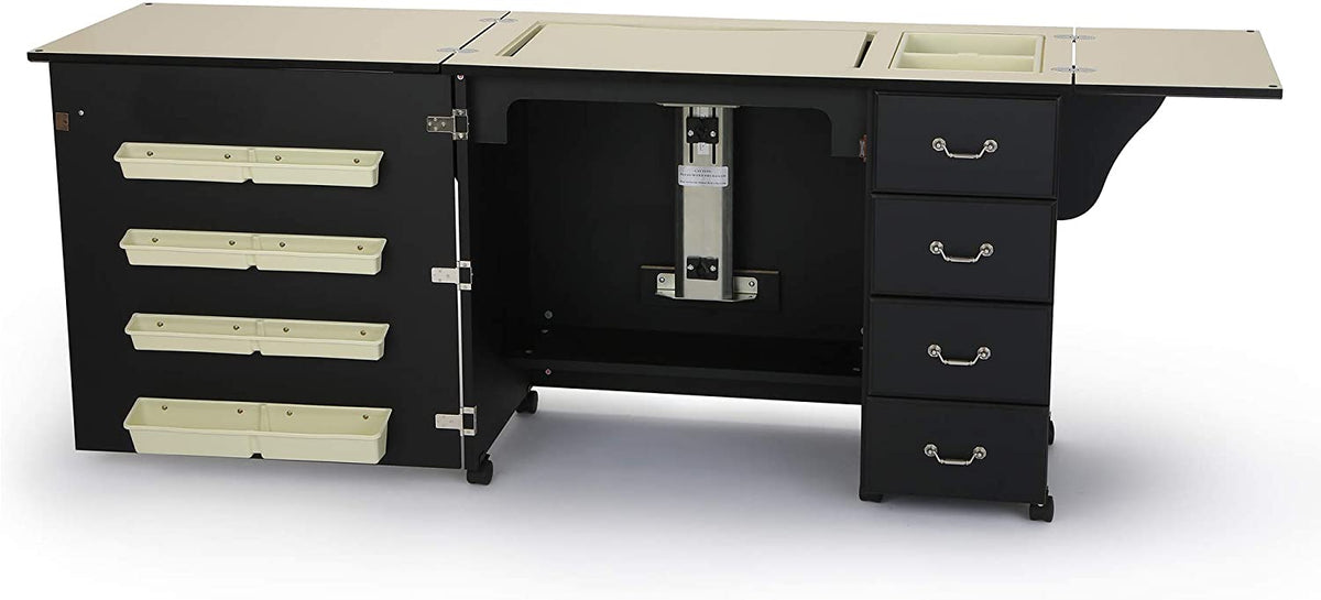 353 Sewing Cabinet with Airlift and Storage, Black