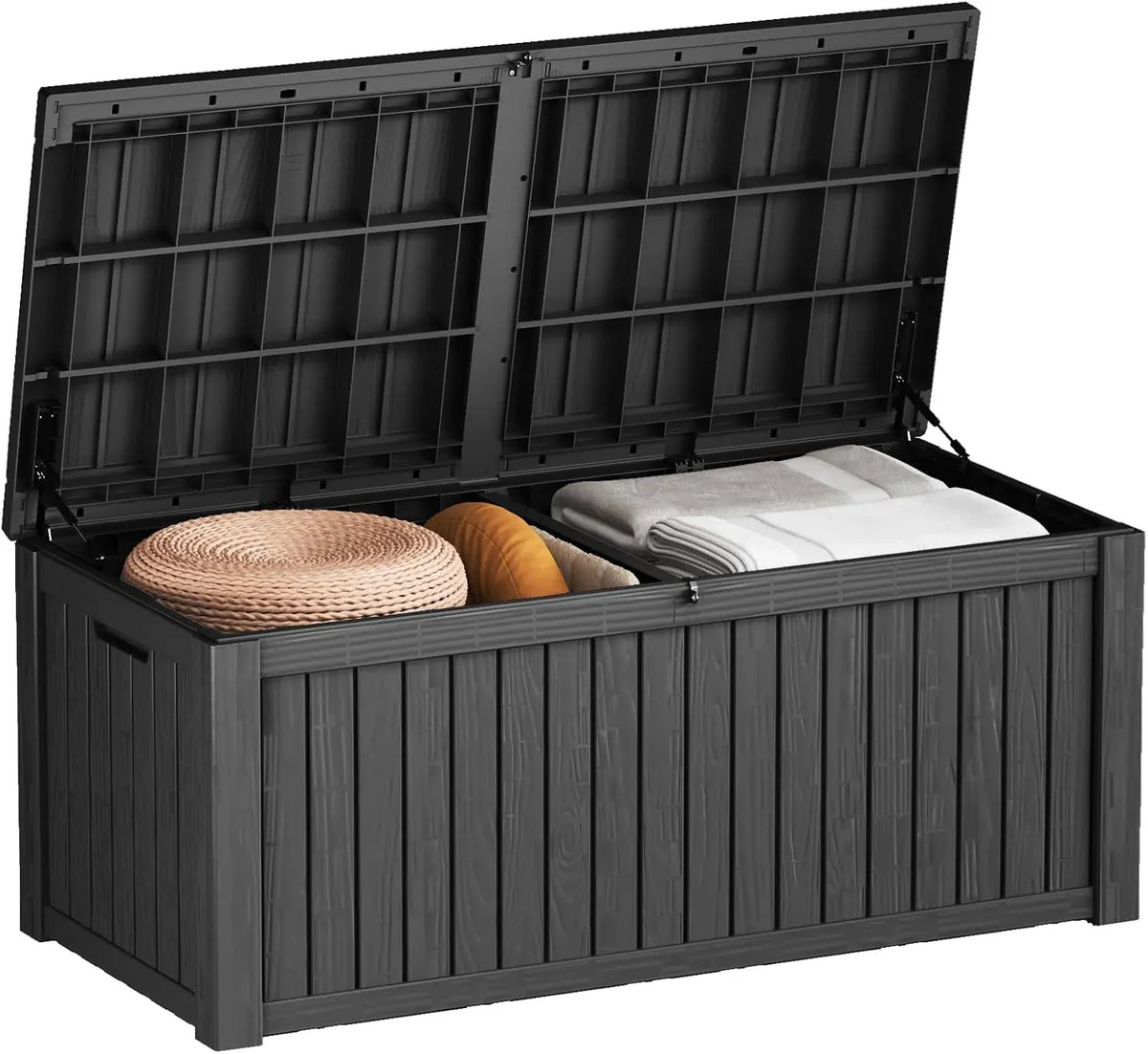 150 Gallon Outdoor Storage Cabinet, Large Outdoor Storage Box for Patio Furniture Covers, Cushion Pillows, Waterproof Deck Box with Lockable Lid for Garden Tools, Pool Accessories, Taupe