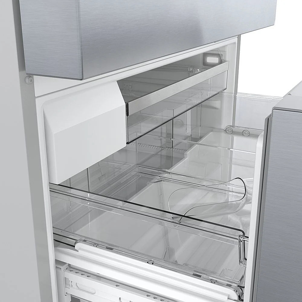 Bosch - 800 Series 20.5 Cu. Ft. 4-Door French Door Counter-Depth Smart Refrigerator - Stainless steel