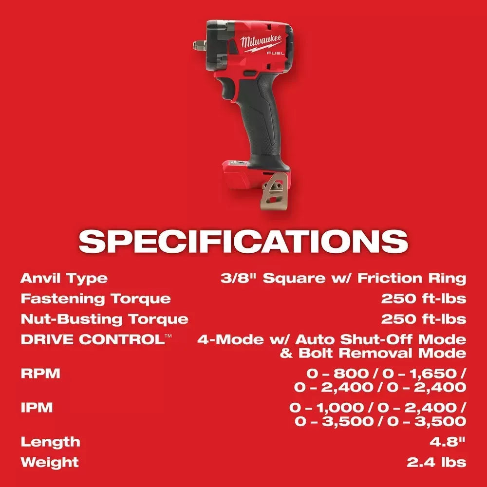 Milwaukee Pre-Sale 2854-20SAE M18 FUEL 18V 3/8 Impact Wrench w/ 8PC SAE Sockets