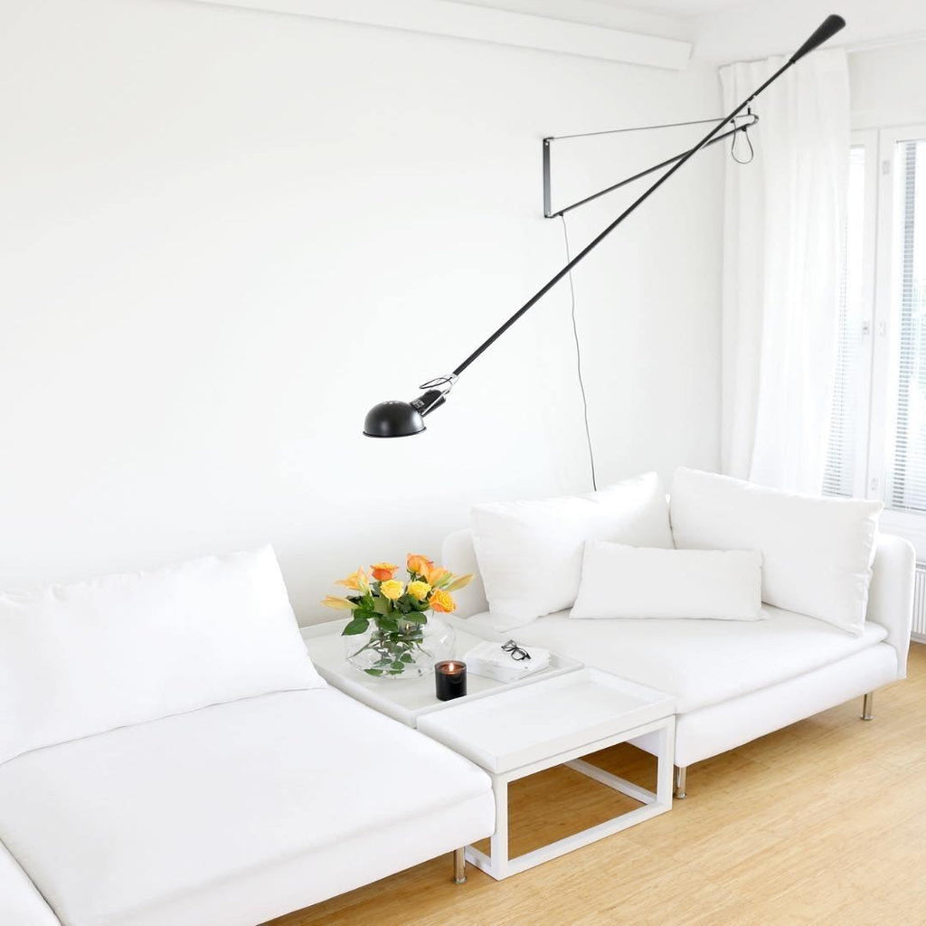 Adjustable Wall Lamp with Swinging Arm and Cast Iron Counterweight, 80.7  inches