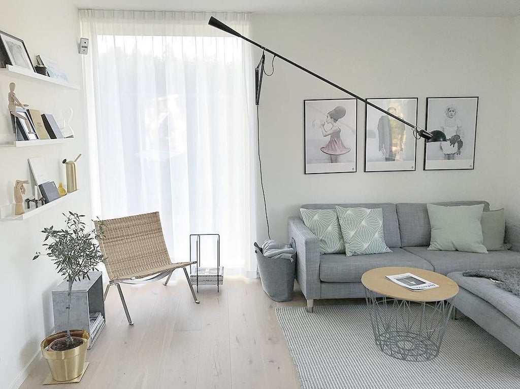 Adjustable Wall Lamp with Swinging Arm and Cast Iron Counterweight, 80.7  inches