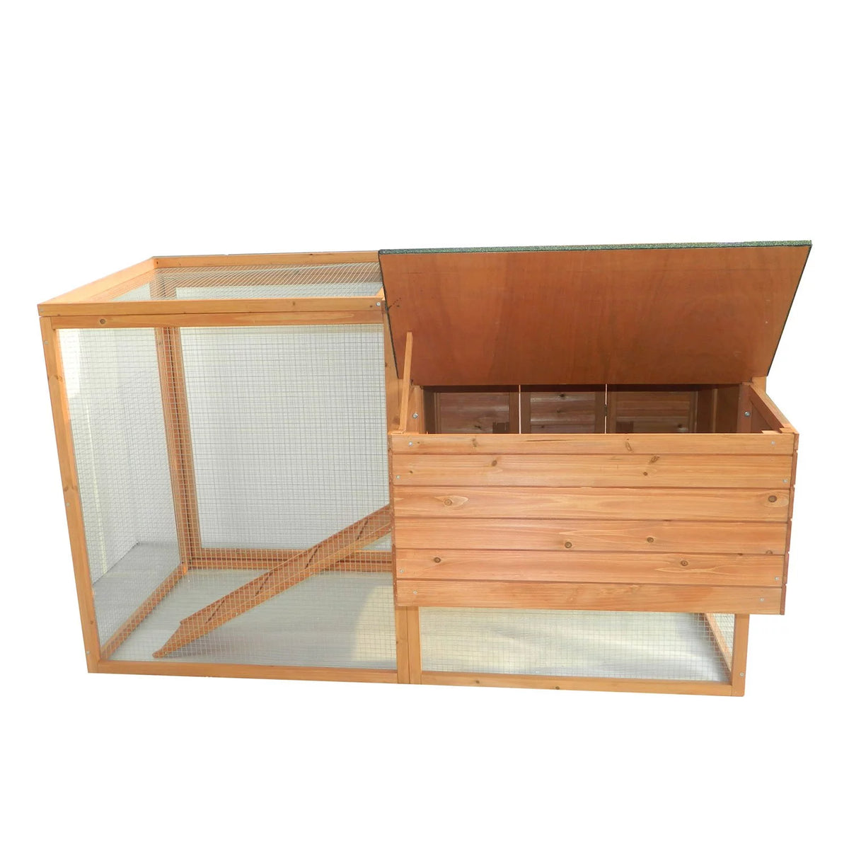 PawHut 64 Large Wooden Chicken Coop Kit With Outdoor Run And Nesting Box
