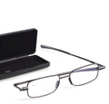 Folding Reading Glasses with 90 Degrees Spring Hinge and Stainless Steel Frame, Ultra Compact