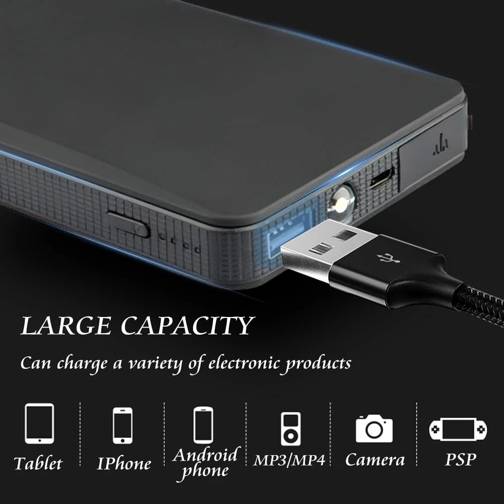Battery Jump Starter,6000mah 12V Peak Portable Car Battery Charger, For Up To 4.0L Gas Car & 5.0L Diesel Car, With USB Quick Charge And Led Lights, Jump Starter For Phones/Laptop/ Motorcycles, ZJ13