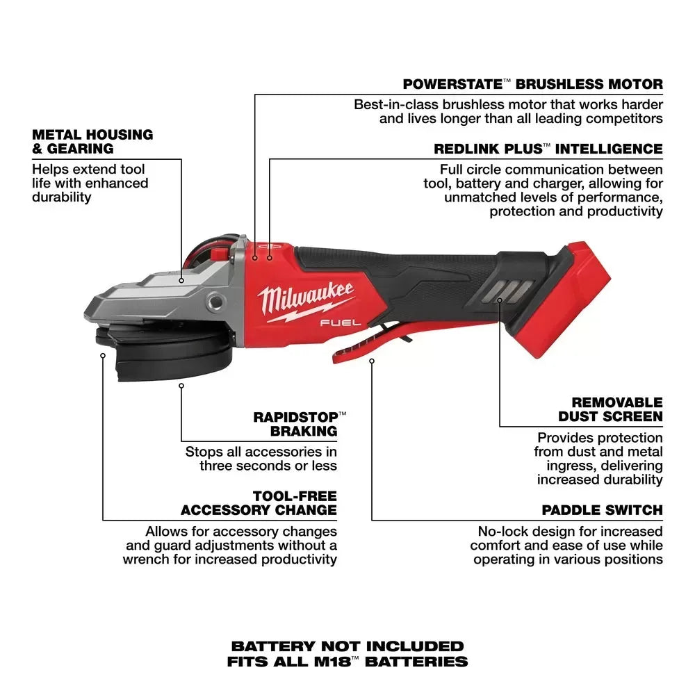 Milwaukee Pre-Sale 2886-20 M18 FUEL 18V 5 Li-Ion Flathead Paddle Grinder - Bare Tool