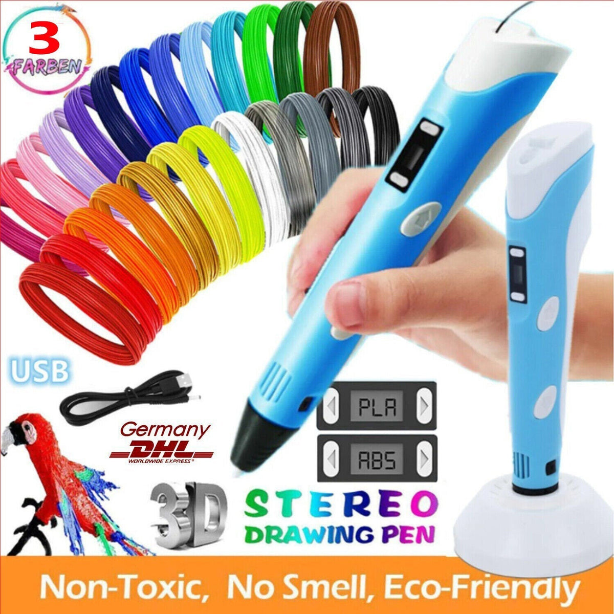 3D Printing Pen with Variable Speed Control and Cooling Safety  System