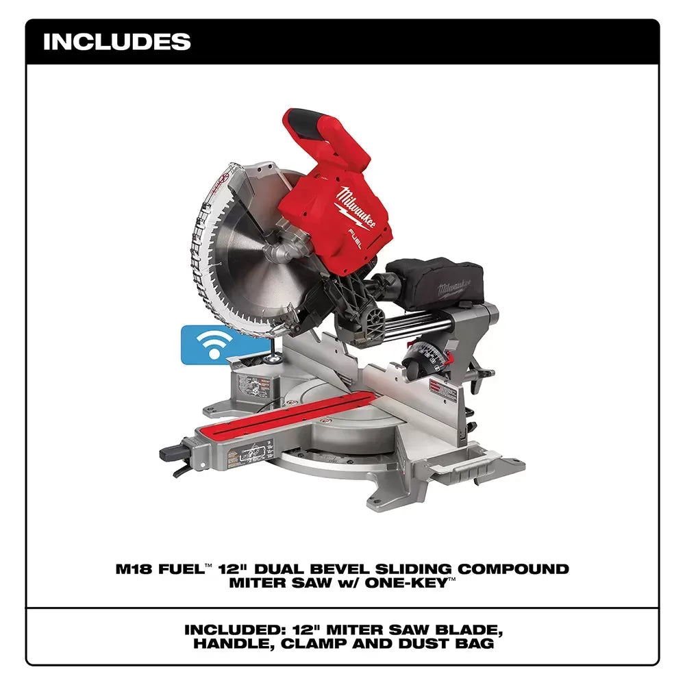Milwaukee 2739-20 M18 FUEL 18V 12 Dual Bevel Slide Compound Miter Saw-Bare Tool