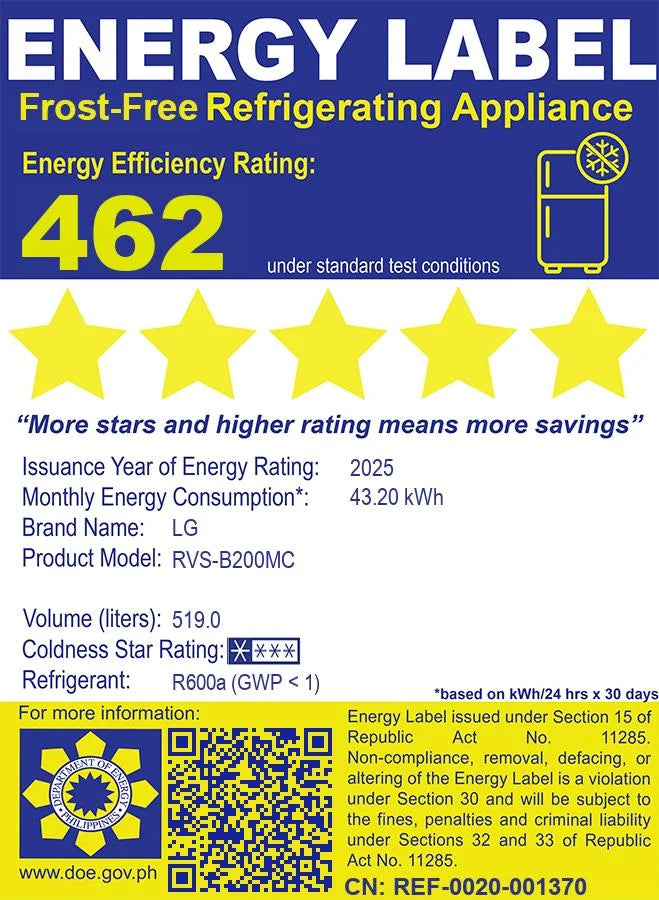 20 Cu. Ft. Side-by-Side Refrigerator Inverter
