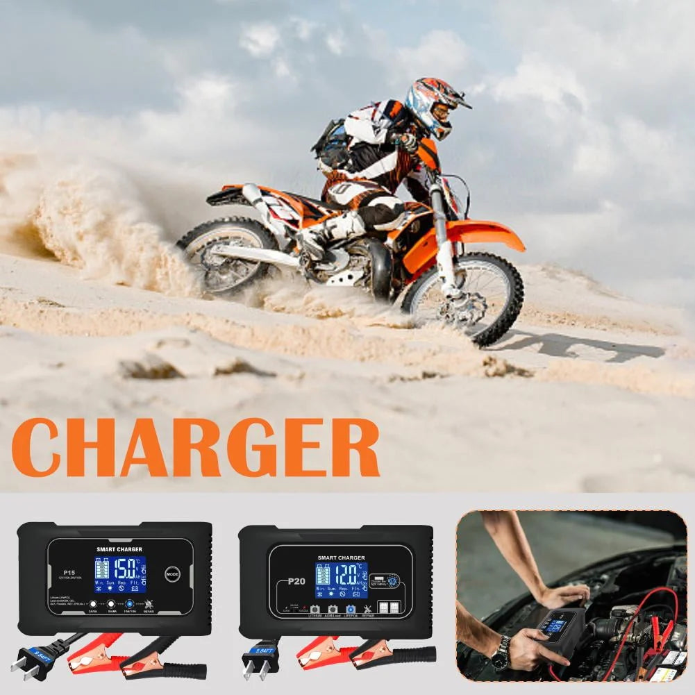 20A Car Motor Battery Charger Automatic Pulse Repair for AGM Lithium Lead-A H4V3