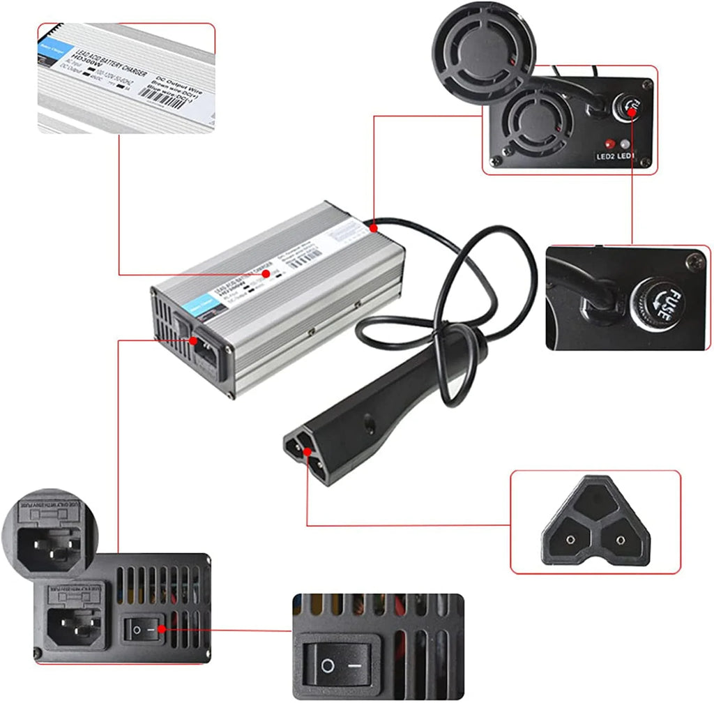 PET-U For EZGO RXV 48 Volt 5 Amp Golf Cart Battery Charger