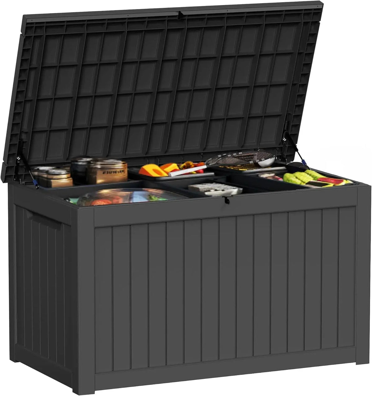 150 Gallon Outdoor Storage Cabinet, Large Outdoor Storage Box for Patio Furniture Covers, Cushion Pillows, Waterproof Deck Box with Lockable Lid for Garden Tools, Pool Accessories, Taupe