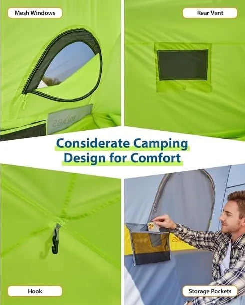 Golabs Truck Bed Tent for 5-6 Ft Bed, 8-Minute Easy Setup by Pre-Assembled Design, Waterproof PU2000mm, 2-Person Portable with Extra Rainfly Cover for Camping & Outdoor, Includes Storage Bag