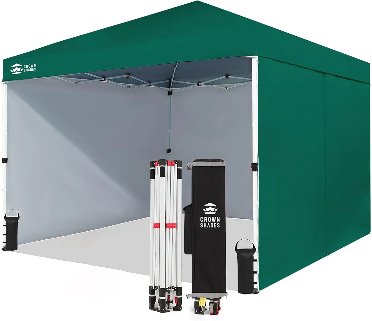 10X10 Comercial Instant Canopy Pop Up Tent with Center Lock (10x10 with 4 Sidewalls, Black)